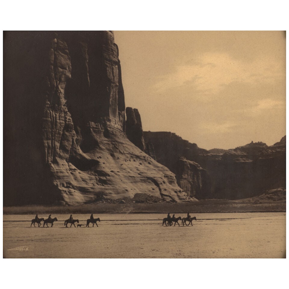 Edward Curtis Gelatin Silver Print. CURTIS, EDWARD S. 1868-1952. Cañon de Chelly, c.1904. - 2