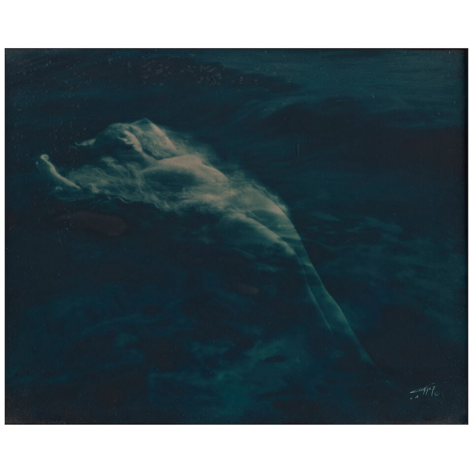 Edward Curtis Blue-Toned Gelatin Silver Print. CURTIS, EDWARD S. 1868-1952. Floating Aphrodite,... - 2