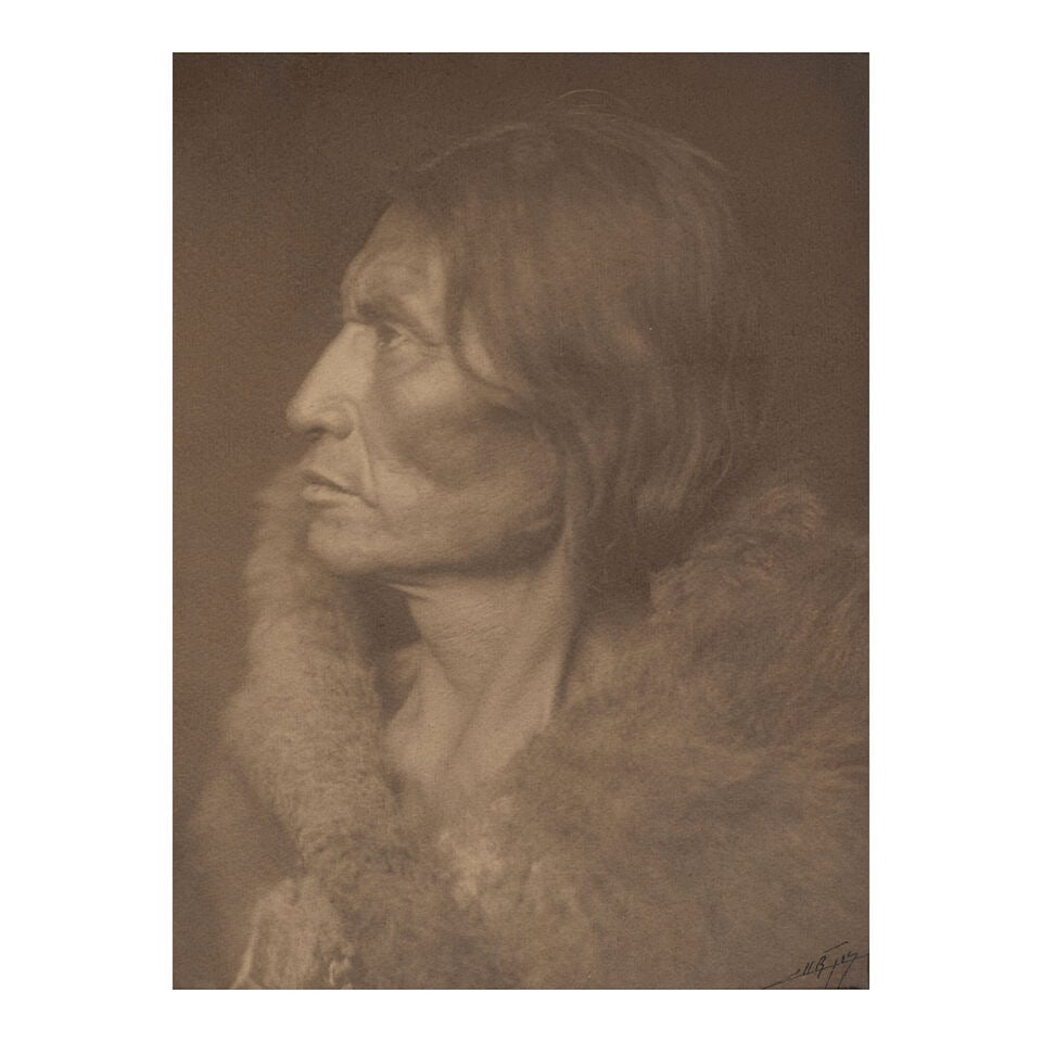 Edward Curtis Platinum Print Signed. CURTIS, EDWARD S. 1868-1952. Mosquito Hawk - Assinboin, c... - 2