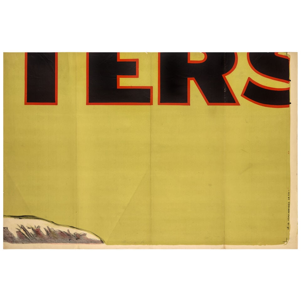 Original Oversized Billboard Poster for Curtis's Silent Film. [IN THE LAND OF THE HEAD HUNTERS].... - 16