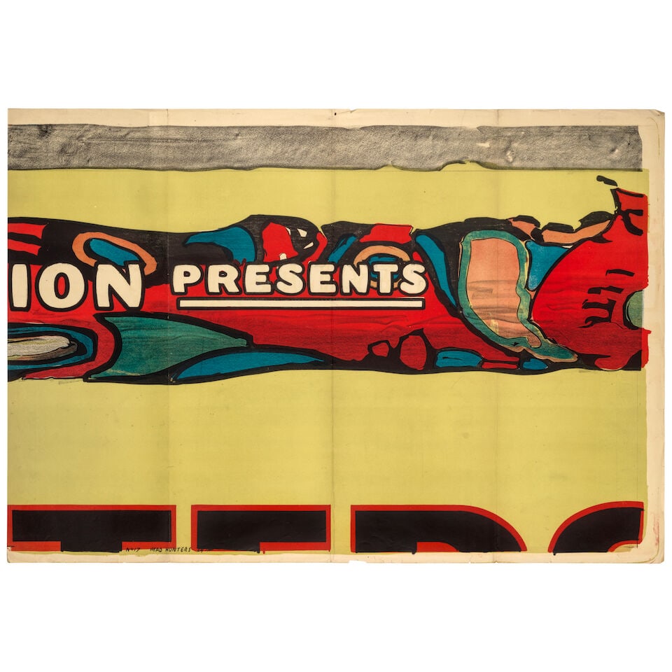 Original Oversized Billboard Poster for Curtis's Silent Film. [IN THE LAND OF THE HEAD HUNTERS].... - 17
