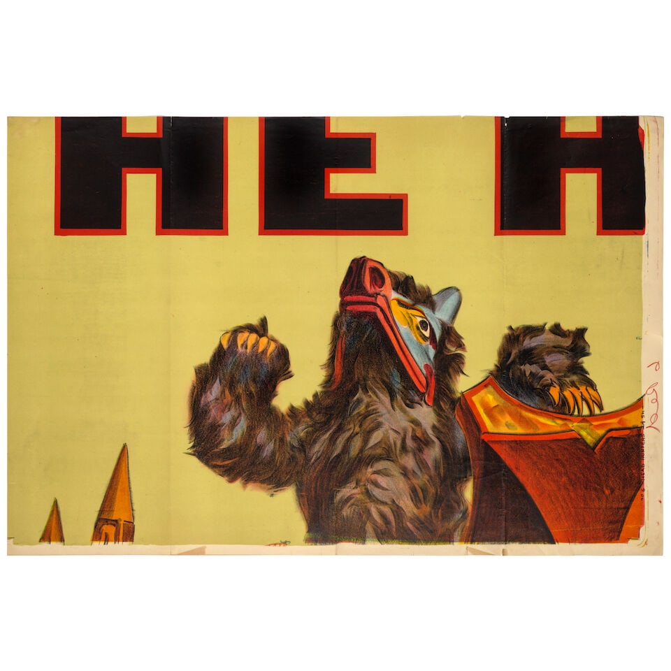 Original Oversized Billboard Poster for Curtis's Silent Film. [IN THE LAND OF THE HEAD HUNTERS].... - 5