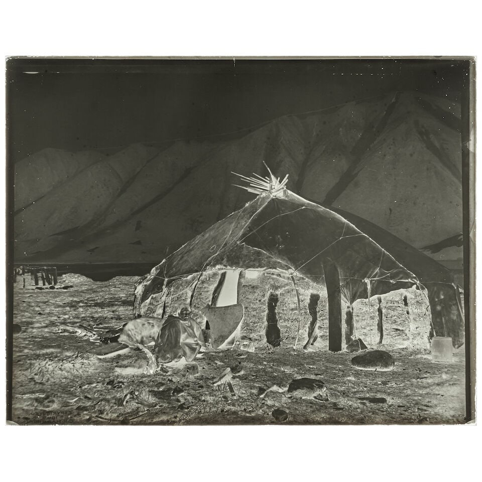 Edward Curtis Glass Negatives and Positives. [CURTIS, EDWARD S. 1868-1952]. A group of approxi...: Edward Curtis Glass Negatives and Positives. [CURTIS, EDWARD S. 1868-1952]. A group of approximately 60 glass slide positives, glass positives and negatives, and goldtone and bronze specimen.
