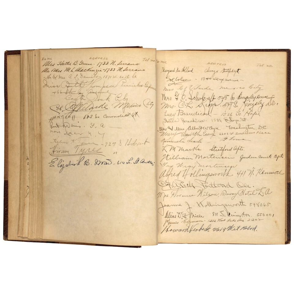 The North American Indian Blank Books, One Volume Used as a Guest Book for Curtis Studios Los An... - 3