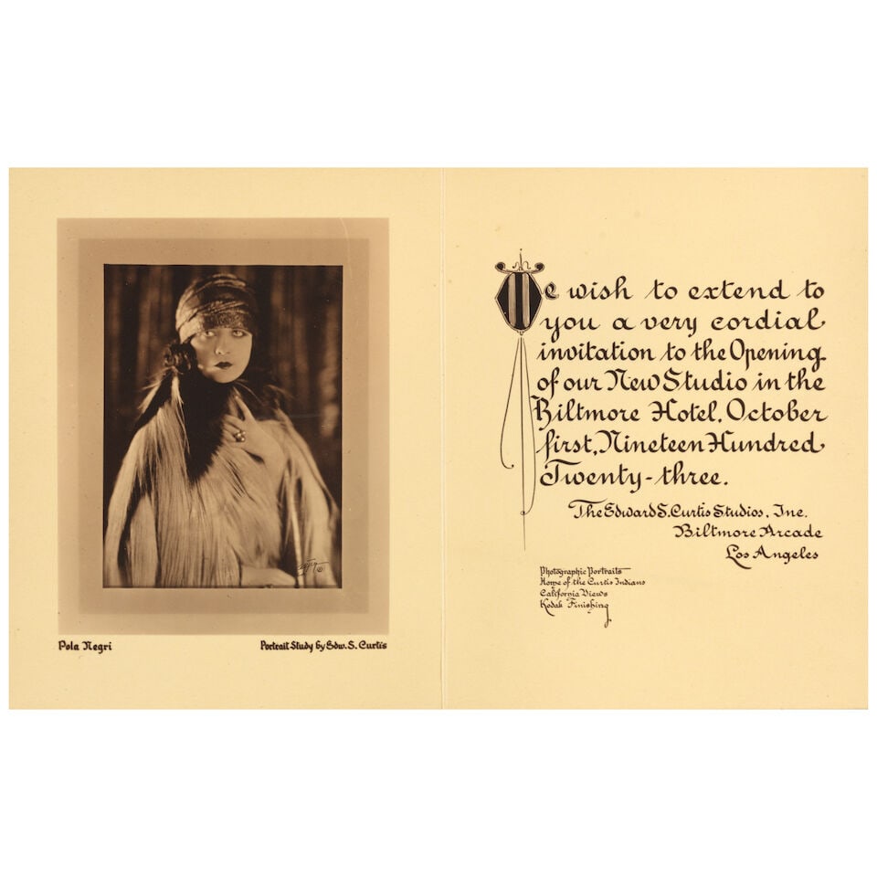 A Significant Edward Curtis and Curtis Studios Archive. [EDWARD CURTIS & CURTIS STUDIOS, LOS ANG... - 2