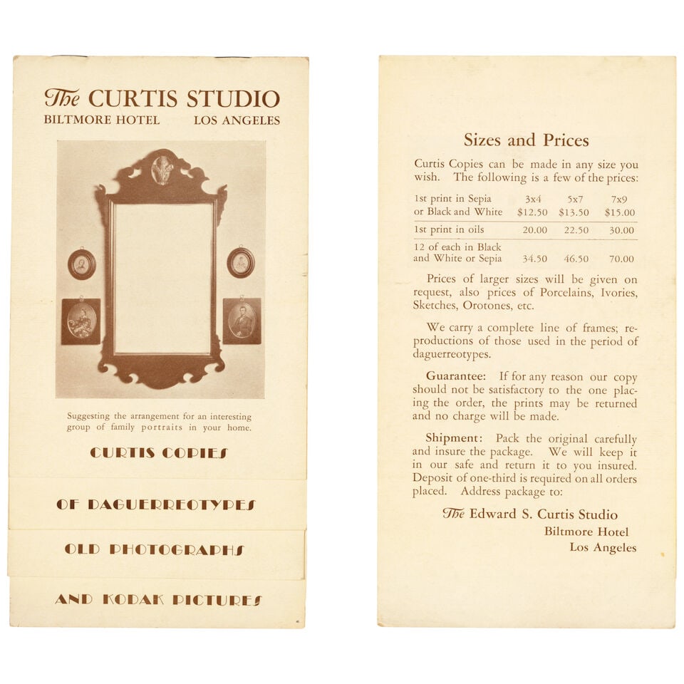 A Significant Edward Curtis and Curtis Studios Archive. [EDWARD CURTIS & CURTIS STUDIOS, LOS ANG... - 7