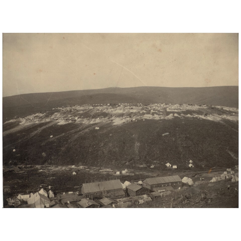 Asahel Curtis Gelatin Silver Print. CURTIS, ASAHEL. 1874-1941. Gold Hill Mining Operations above... - 2