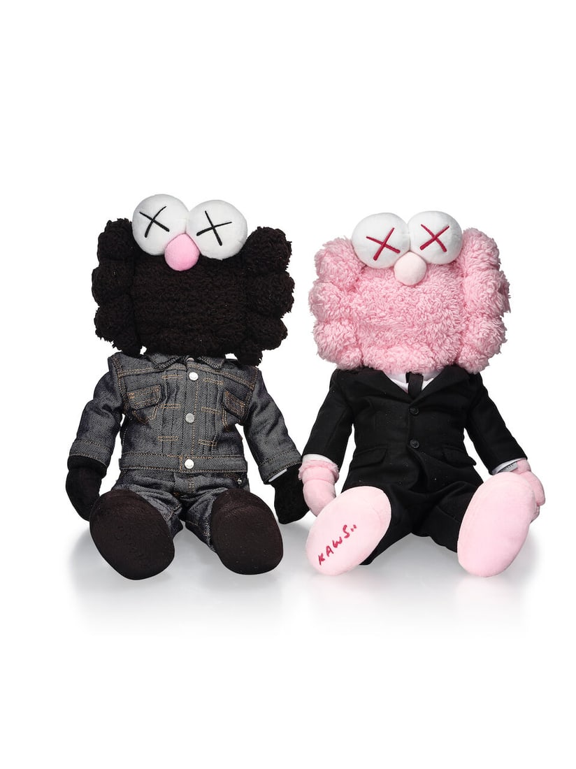 KAWS (B.1974) Two works: Dior BFF Plush (i) (Black); (ii) (Pink) (1 of 7)