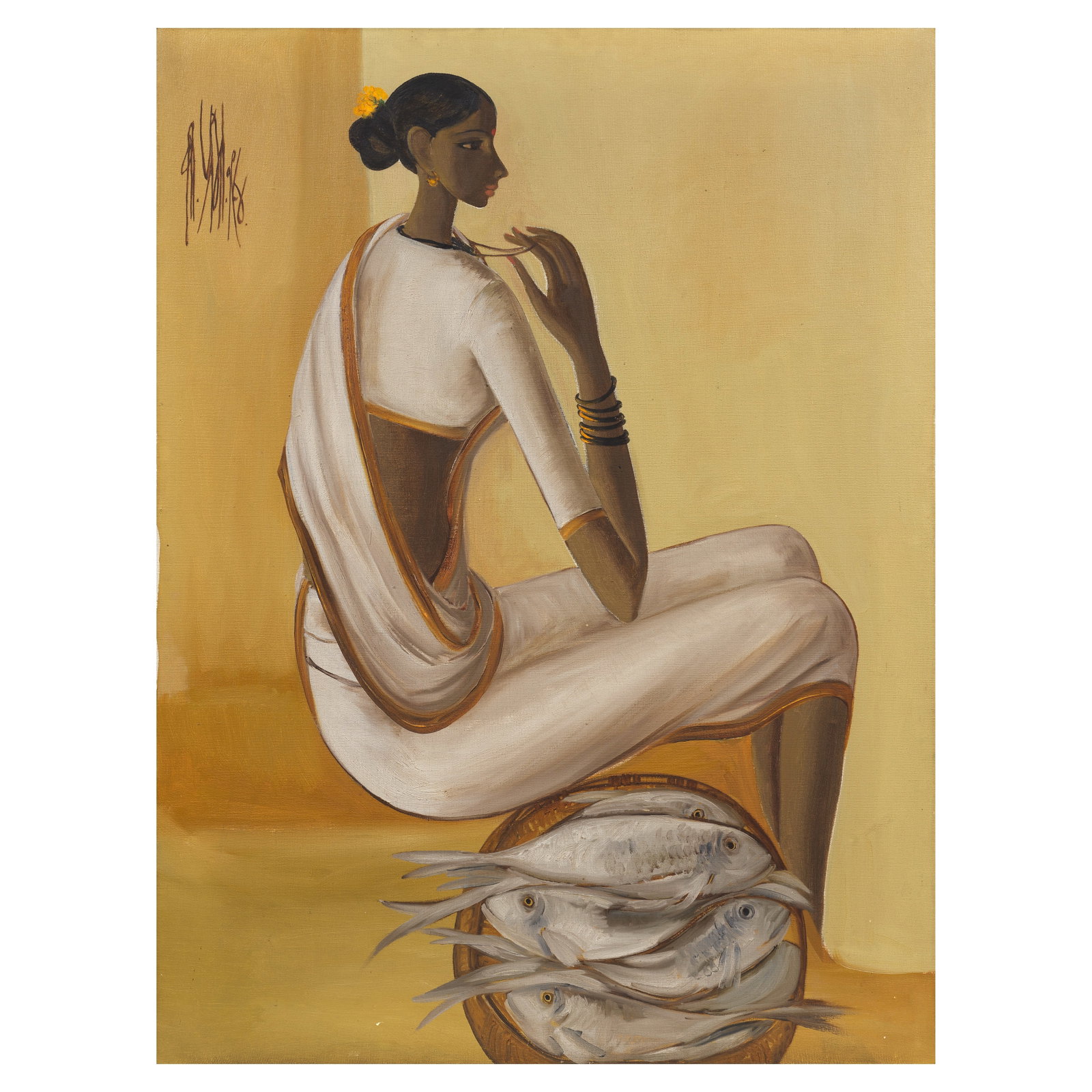 Marwan Kassab-Bachi (Syria, 1934-2016) Untitled (No. 143): Marwan Kassab-Bachi (Syria, 1934-2016) Untitled (No. 143) watercolour on paper, framed signed 'Marwan' and dated '75' (upper left), Gruenebaum Gallery sticker on the verso, executed in 1975 34 x 41.5c