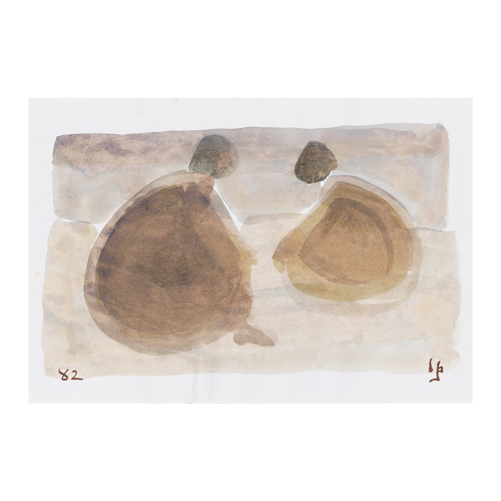 Effat Naghi (Egypt, 1905-1994) Fellaha with Cat: Effat Naghi (Egypt, 1905-1994) Fellaha with Cat oil on wood panel, framed signed 'Effat Naghi' (lower right), further inscribed, signed and dated on the verso, executed in 1947 73.5 x 61.5cm (28 15/16