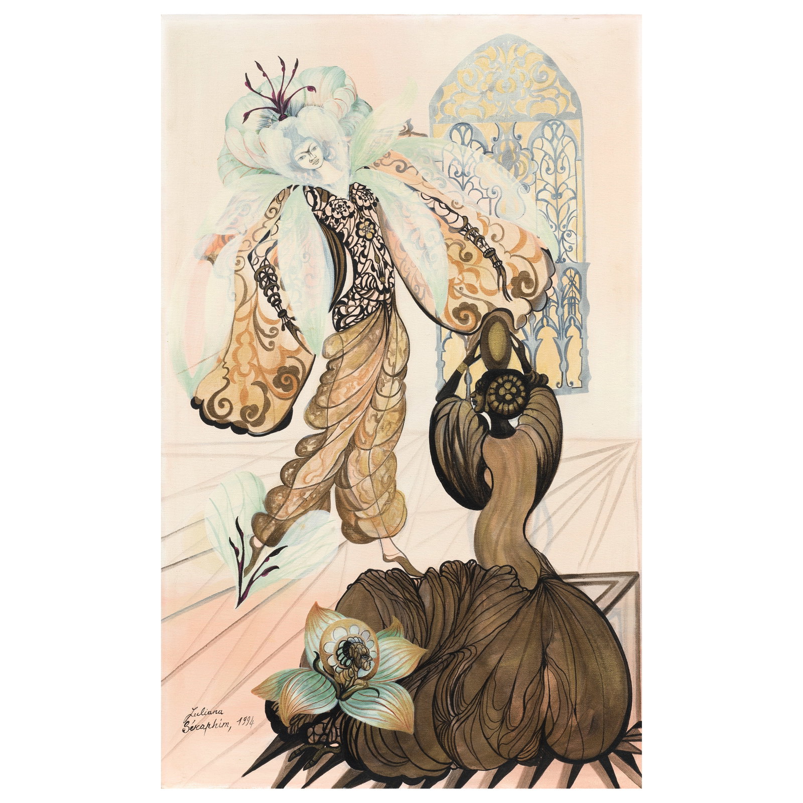 Juliana Seraphim (Palestine, 1934-2005) Danse au Rythme du Tambourin (1 of 2)