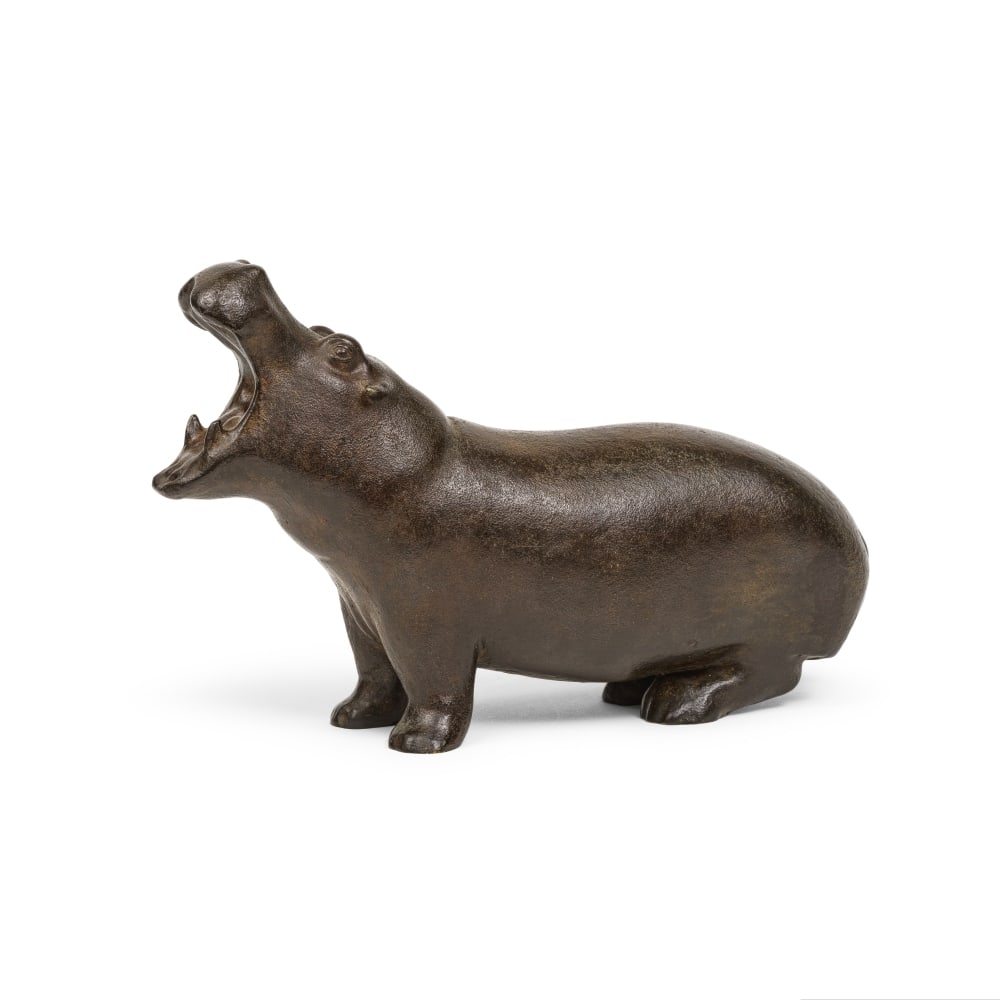 FRANÇOIS POMPON (1855-1933) Hippopotame: FRANÇOIS POMPON (1855-1933) Hippopotame signé 'Pompon' (sous la patte postérieure gauche) et porte le cachet du fondeur 'AA Hébrard' (sous la patte postérieure droite) bronze 