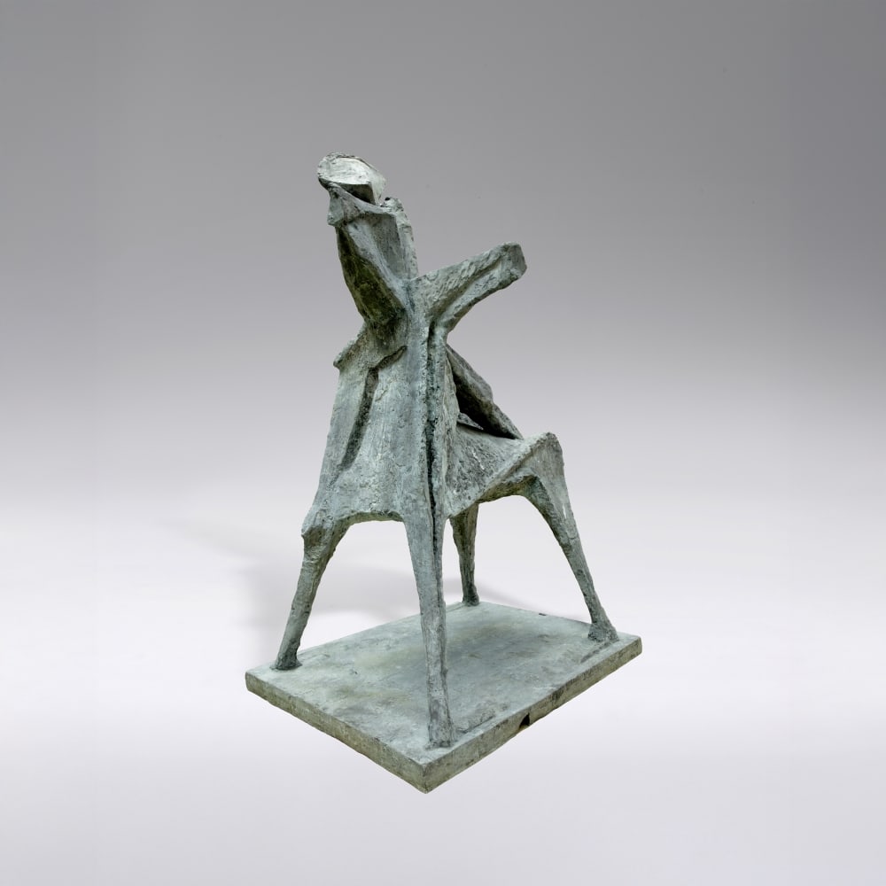 MARINO MARINI (1901-1980) Cavallo e cavaliere: MARINO MARINI (1901-1980) Cavallo e cavaliere porte le cachet des initiales de l'artiste et numéroté 'MM 3/3' (sur la terrasse) bronze à patine polychrome stamped with the artist's init