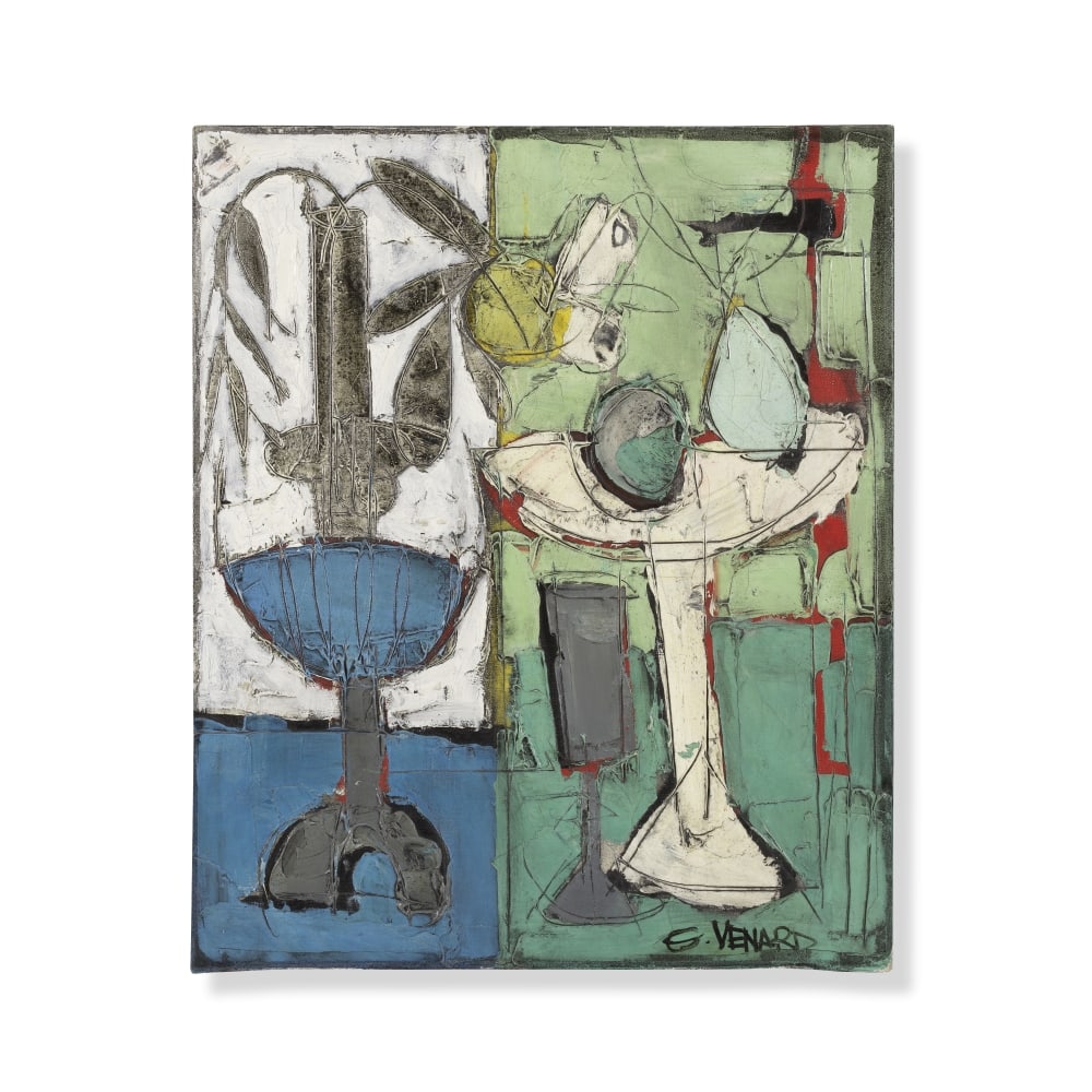 CLAUDE VENARD (1913-1999) Sans titre (Nature morte): CLAUDE VENARD (1913-1999) Sans titre (Nature morte) signé 'C. Venard' (en bas à droite) huile sur toile signed 'C. Venard' (lower right) oil on canvas 65 x 54 cm. 25 9/16 x 21 1/4 in.