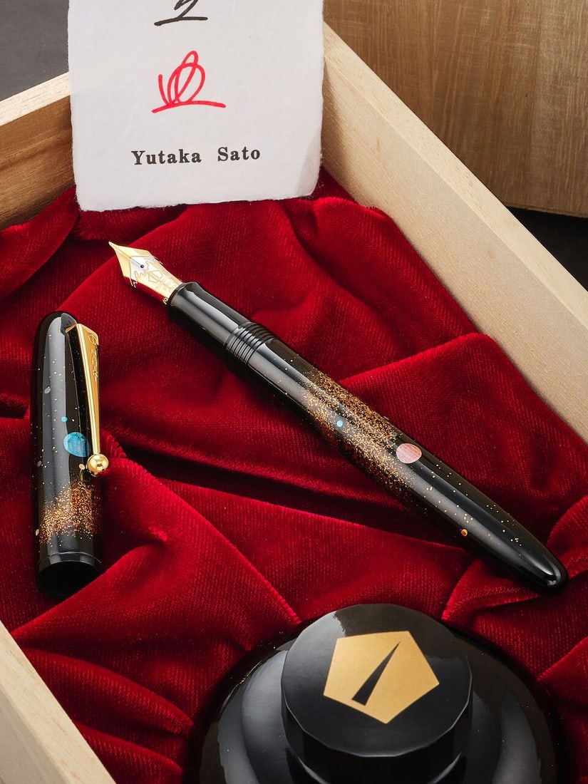 [NO RESERVE] NAMIKI | YUKARI 'MILKY WAY', A LIMITED PRODUCTION RADEN, TOGIDASHI MAKI-E AND LACQU...: [NO RESERVE] NAMIKI | YUKARI 'MILKY WAY', A LIMITED PRODUCTION RADEN, TOGIDASHI MAKI-E AND LACQUER FOUNTAIN PEN, BY ARTISAN YUTAKA SATO, CIRCA 2016 Model: Yukari 'Milky Way' Cap/Barrel/Clip: Black