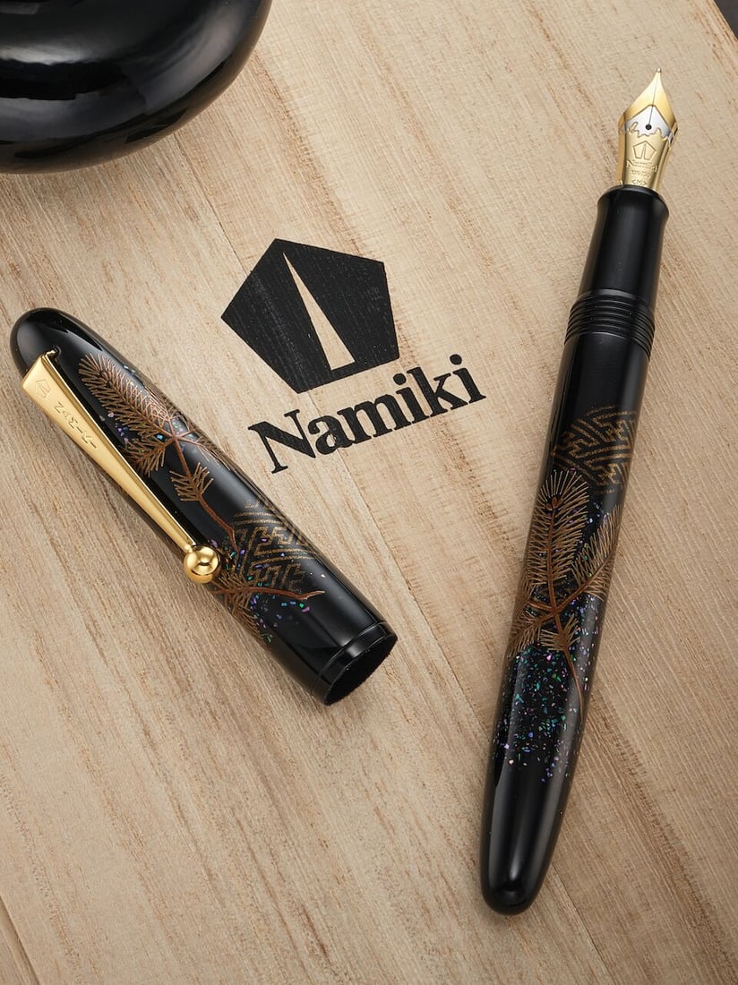 [NO RESERVE] NAMIKI | YUKARI 'PINE NEEDLES', A LIMITED PRODUCTION RADEN, TOGIDASHI-HIRA MAKI-E A... (1 of 4)