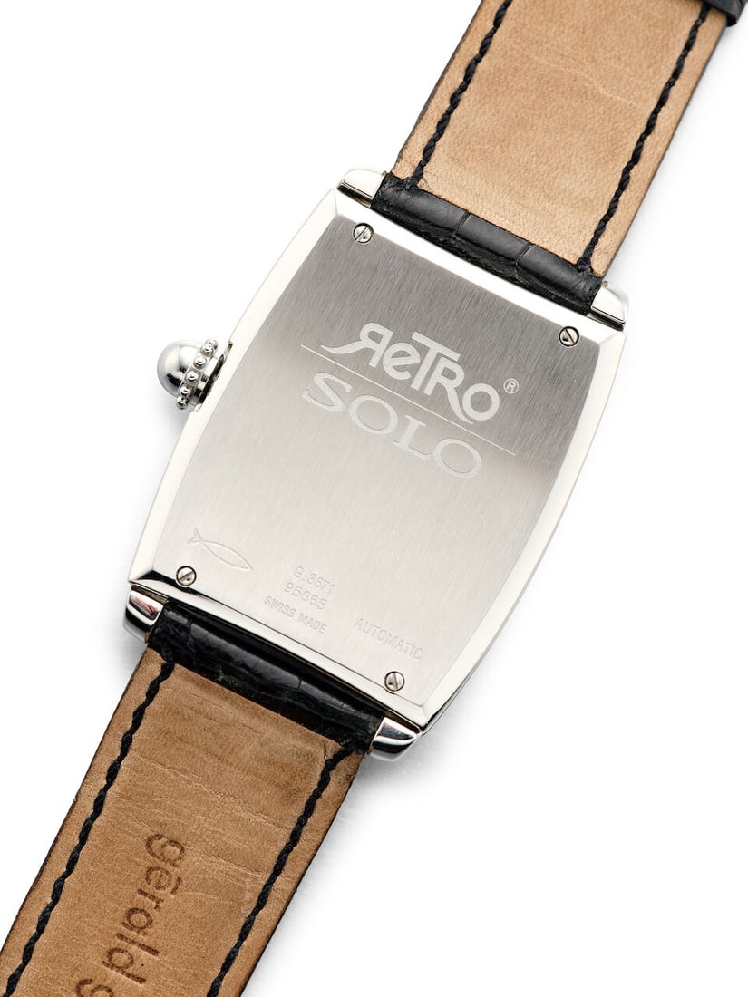 GERALD GENTA | RETRO SOLO, REF.G.3671.BKL, A STAINLESS STEEL JUMPING HOUR WRISTWATCH WITH RETROG... - 3