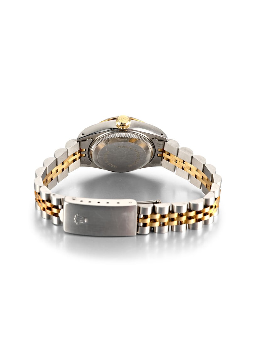 ROLEX | DATEJUST, REF.69173, A YELLOW GOLD AND STAINLESS STEEL BRACELET WATCH WITH DATE, CIRCA 1991 - 2