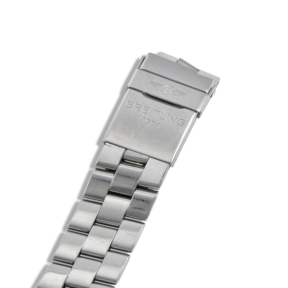 Breitling. A stainless steel diamond set automatic calendar chronograph bracelet watch Super Av... - 2