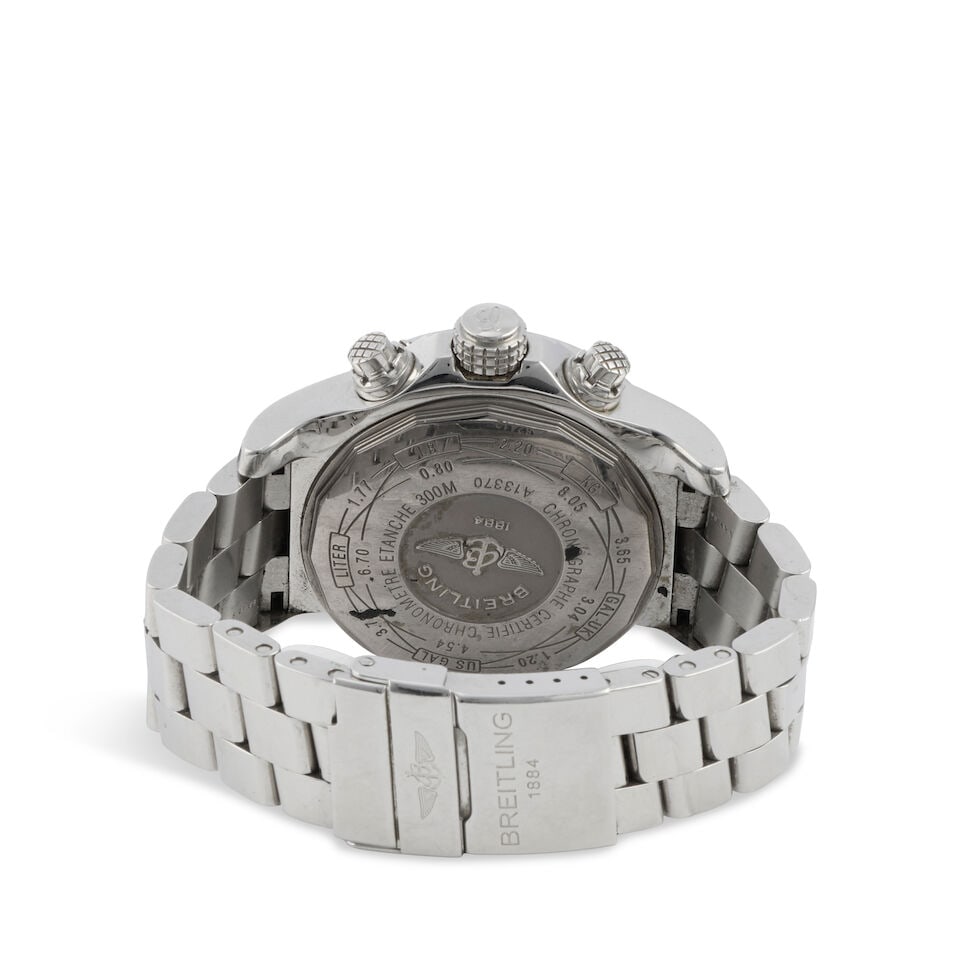 Breitling. A stainless steel diamond set automatic calendar chronograph bracelet watch Super Av... - 3