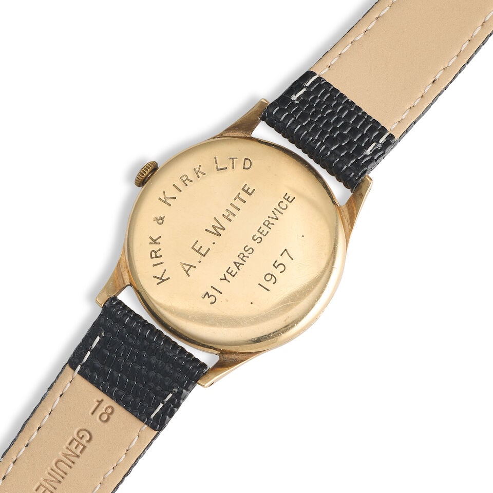 International Watch Co. A 9K gold manual wind wristwatch Birmingham Hallmark for 1956 - 3