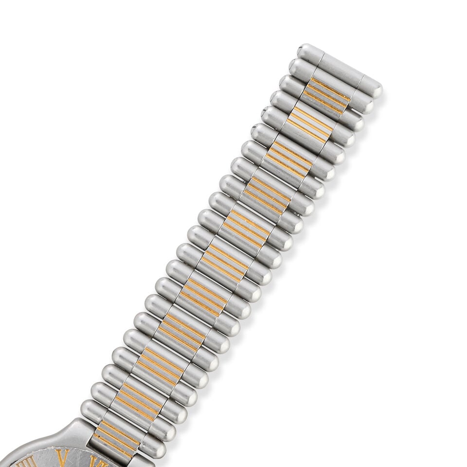 Cartier. A lady's stainless steel and gold quartz bracelet watch Must 21, Circa 1985 - 2