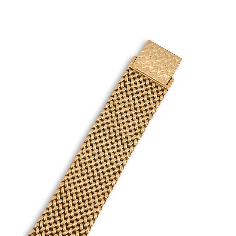 Bueche Girod. A 9K gold manual wind bracelet watch London Hallmark for 1976 - 2