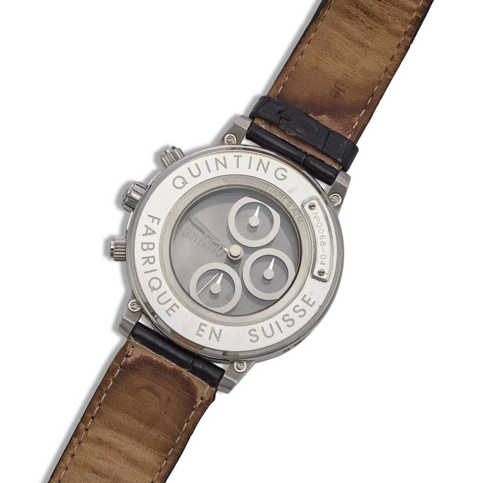 Quinting. An unusual stainless steel quartz calendar chronograph wristwatch Mysterious Chronogr... - 3