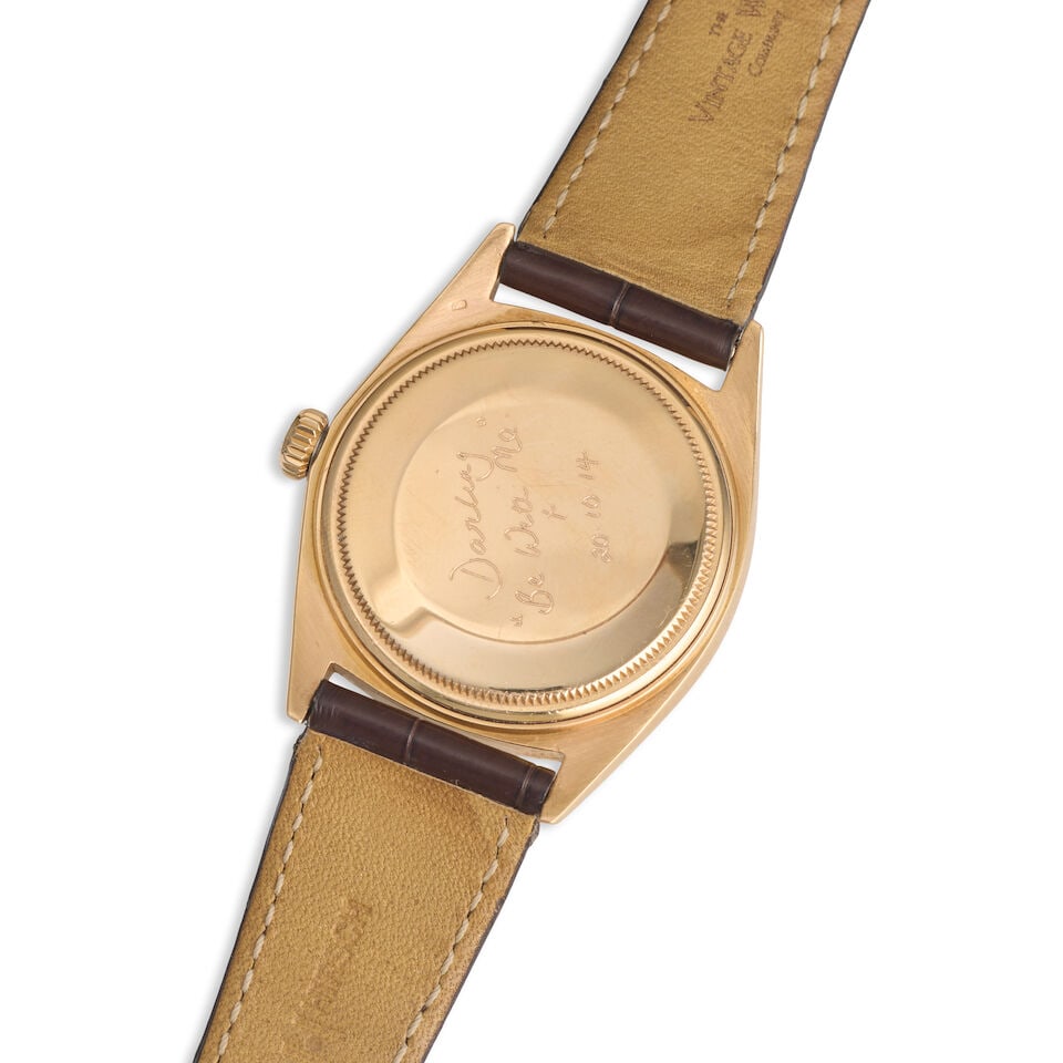 Rolex. An 18K rose gold automatic calendar wristwatch Day-Date, Ref: 1803, - 3