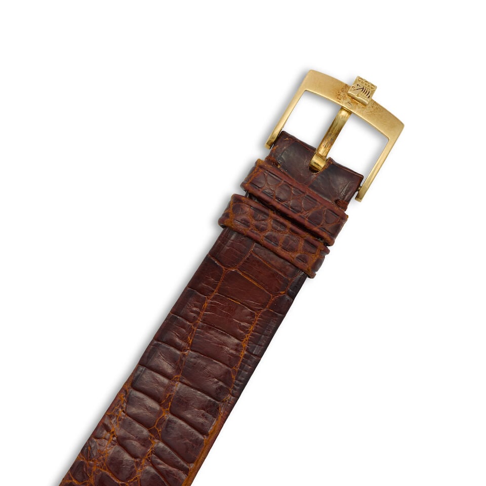 Montre Royale. An 18K gold diamond set manual wind bracelet watch with Tiger's Eye dial Ref: 324... - 2