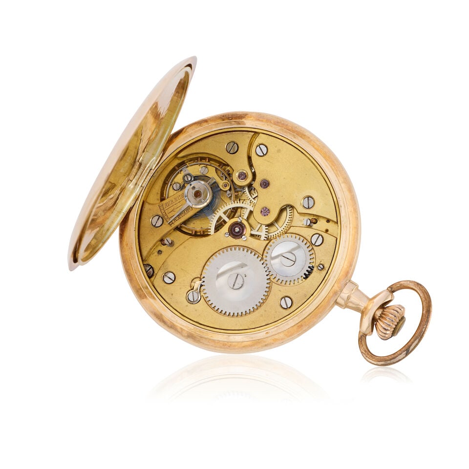 Henry Watch. A 14K gold keyless wind full hunter pocket watch Circa 1900 - 2