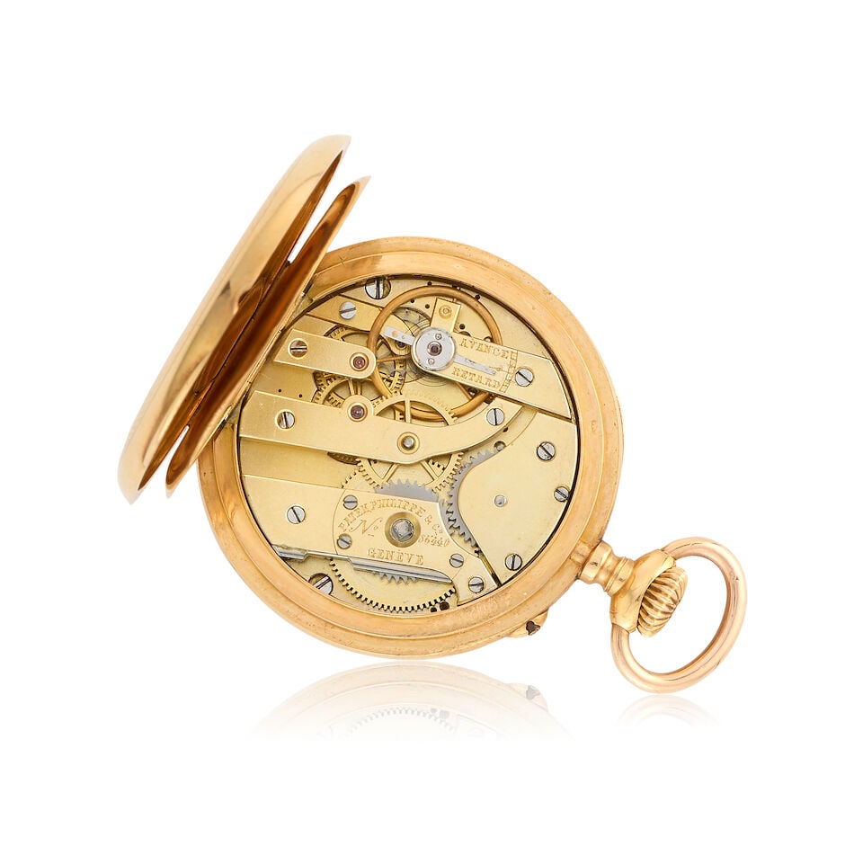 Patek Philippe. An 18K gold keyless wind open face pocket watch Circa 1889 - 2