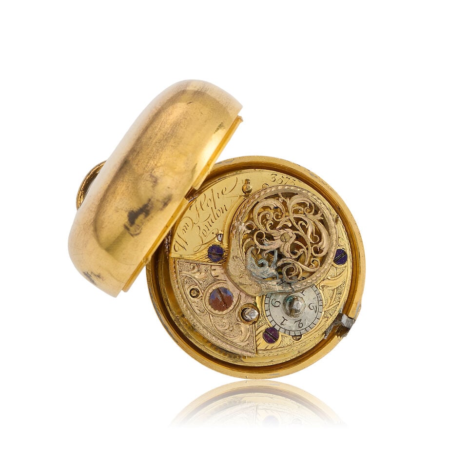 William Hope, London. A gilt metal key wind pair case pocket watch Circa 1850 - 3