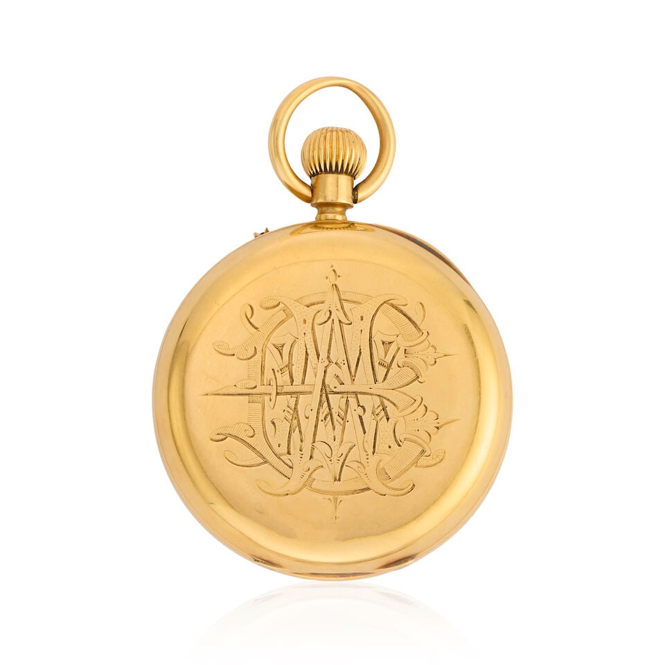 Wordley, 84 Cannon Street, London. An 18K gold keyless wind open face pocket watch London Hallma... - 2