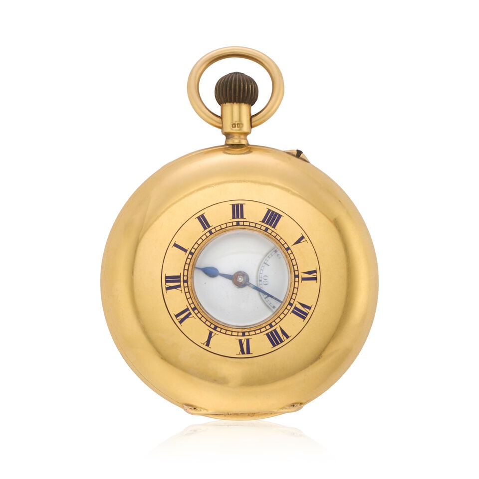 Sir John Bennett Ltd, 65 Cheapside & 105 Regent Street, London. An 18K gold keyless wind half hu... - 3