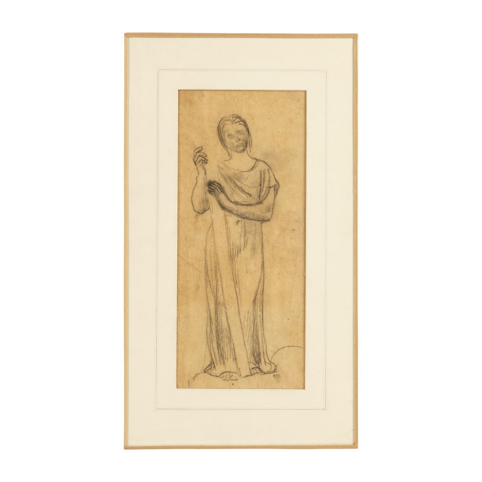 Pierre Puvis de Chavannes (Lyon 1824-1898 Pais) Etude pour une Vertu Théologale portant une... - 2