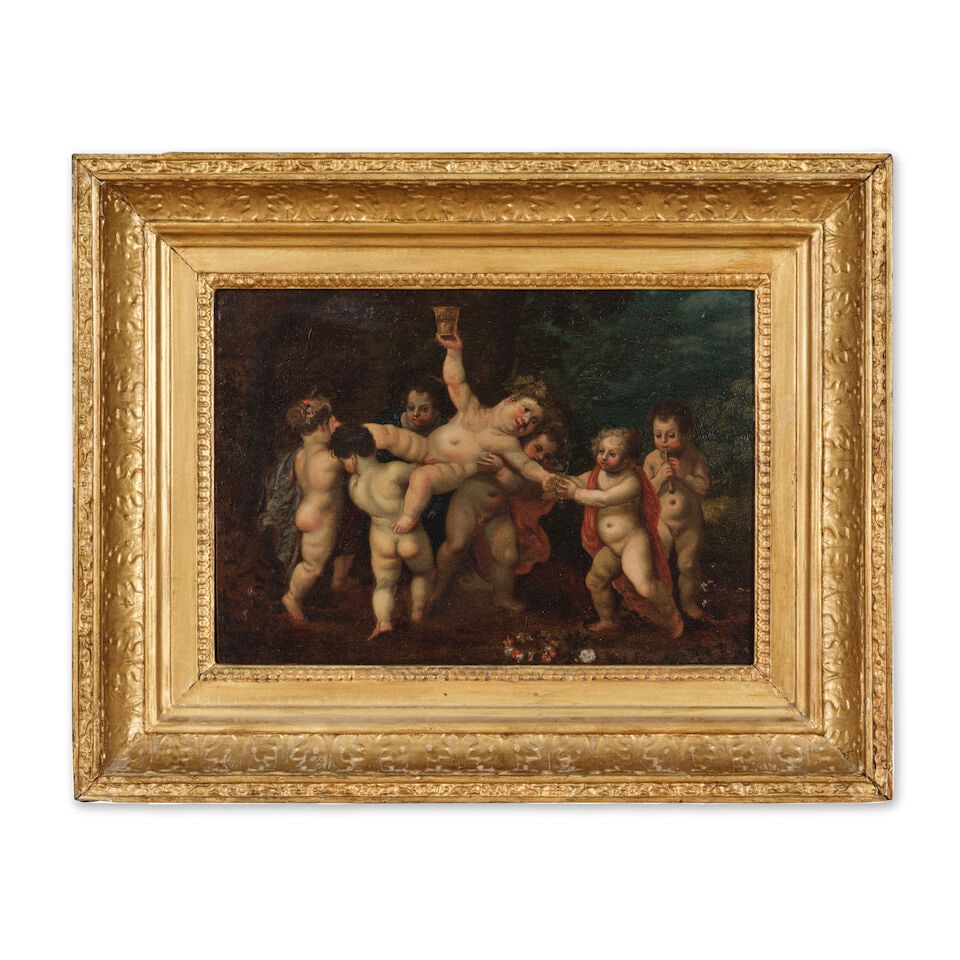 Atelier de Jan van Balen (Anvers 1611-1654) Bacchus ivre, entouré de six putti - 2