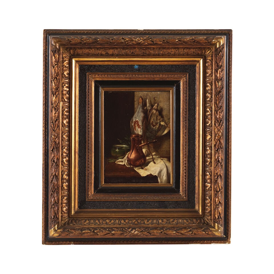 Charles Beranger (Sevres 1816-1853 Paris) Nature morte au gibier suspendu, à côté... - 3