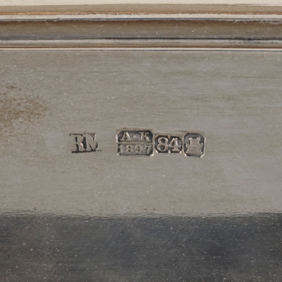 Encrier russe en argent 800 °/°°A Russian 800 °/°° silver inkstand... - 2