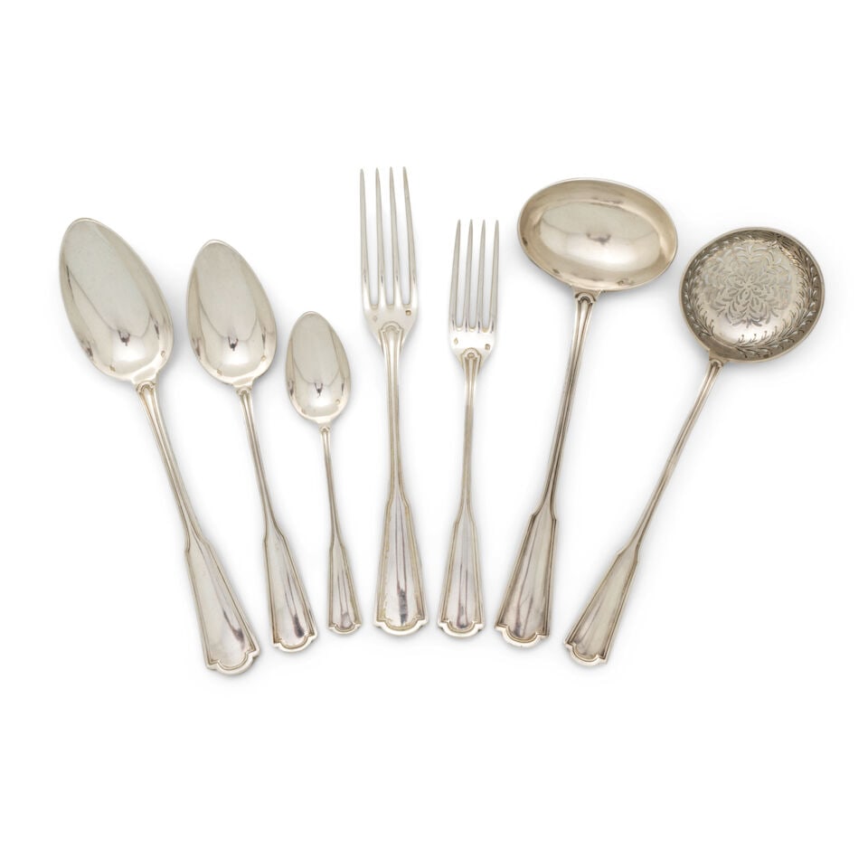 Partie de ménagère en argent 925°/°° de style Louis XVIPart of 925°... - 2