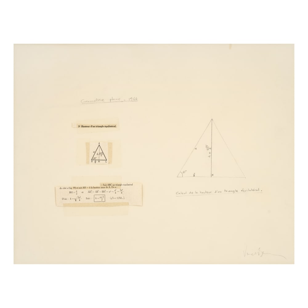 BERNAR VENET (N. 1941) Calcul de la hauteur d'un triangle équilatéral 1966 (1 of 1)