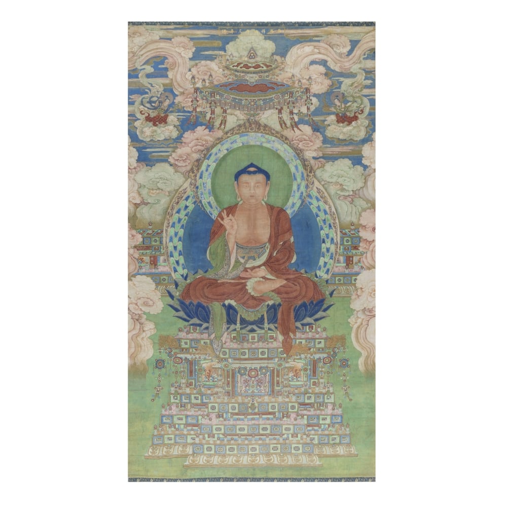 IMPORTANTE ET TRÈS GRANDE PEINTURE REPRÉSENTANT LE BOUDDHA SHAKYAMUNI Fin de la Dynast... (1 of 1)