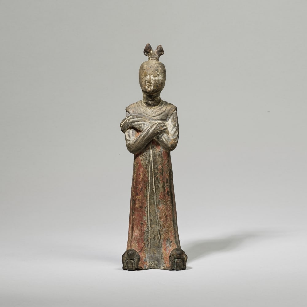 STATUETTE DE DAME DE COUR EN TERRE CUITE POLYCHROME Dynastie Sui/début de la dynastie Tang (1 of 1)
