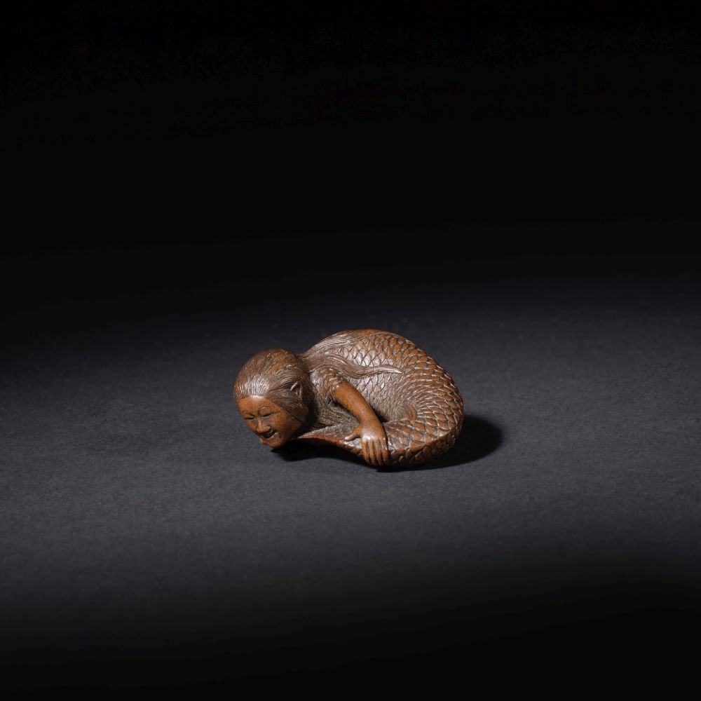 NETSUKE EN BOIS REPRÉSENTANT UNE SIRÈNE Attribué à Tadatoshi, Nagoya, XIXe ... (1 of 1)