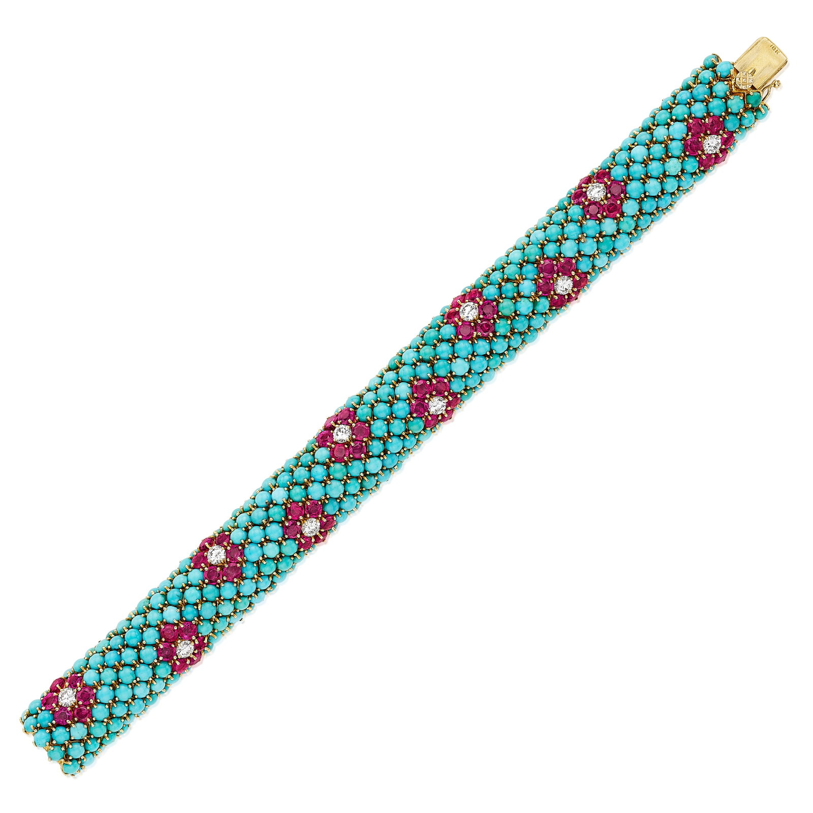 A DIAMOND AND GEM-SET BRACELET (1 of 1)
