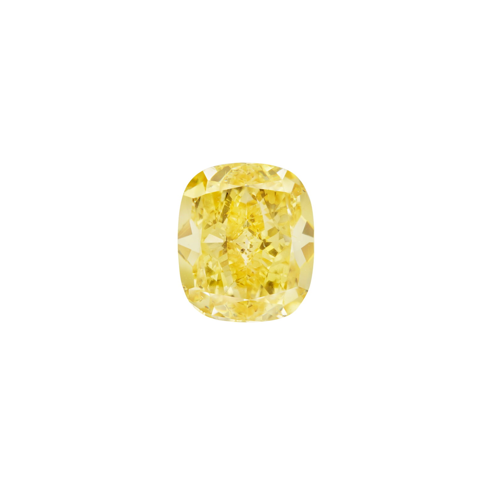 AN UNMOUNTED FANCY VIVID YELLOW DIAMOND: AN UNMOUNTED FANCY VIVID YELLOW DIAMOND A cushion-cut Fancy Vivid Yellow diamond weighing 3.00 carats Footnotes: Accompanied by GIA report stating that the diamond is Fancy Vivid Yellow color with