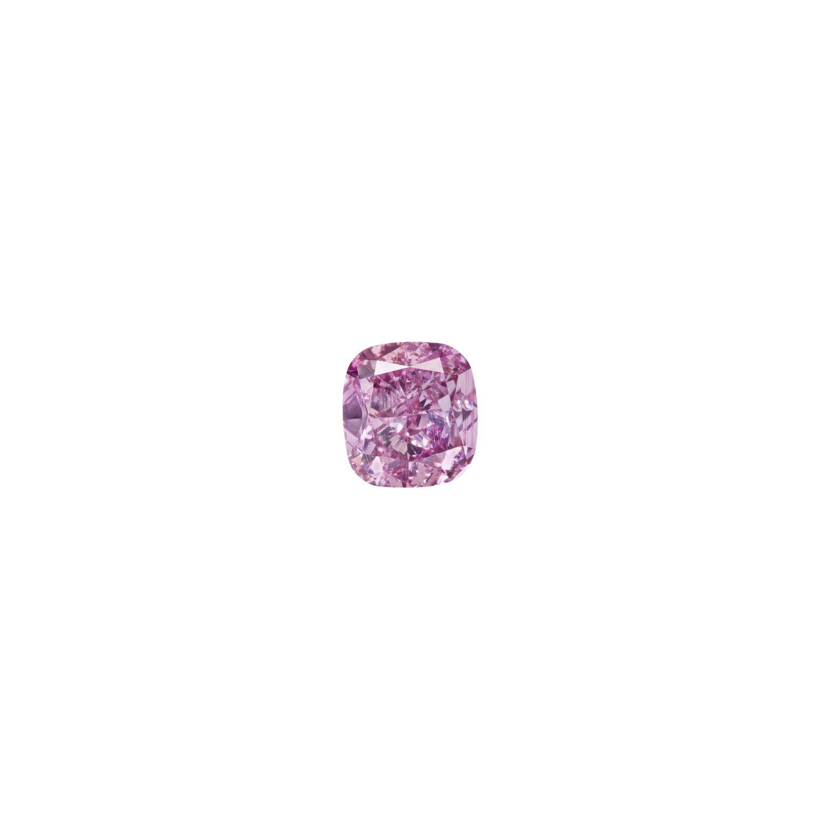 AN UNMOUNTED FANCY VIVID PINK-PURPLE DIAMOND: AN UNMOUNTED FANCY VIVID PINK-PURPLE DIAMOND A cushion-cut Fancy Vivid Pink-Purple diamond weighing 0.50 carat Footnotes: Accompanied by GIA report stating that the diamond is Fancy Vivid Pink-Purple