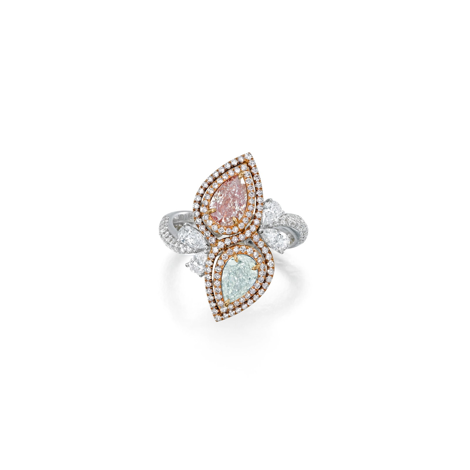 A COLORED DIAMOND AND DIAMOND RING (1 of 1)