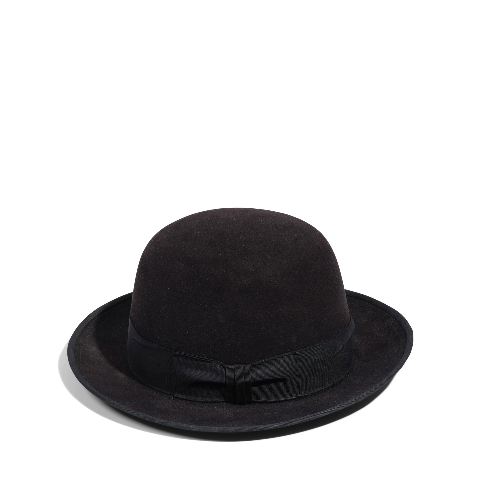 A BARON HOLLYWOOD'S HAT MAKER BLACK FELT BOWLER HAT WITH BLACK RIBBON (1 of 1)