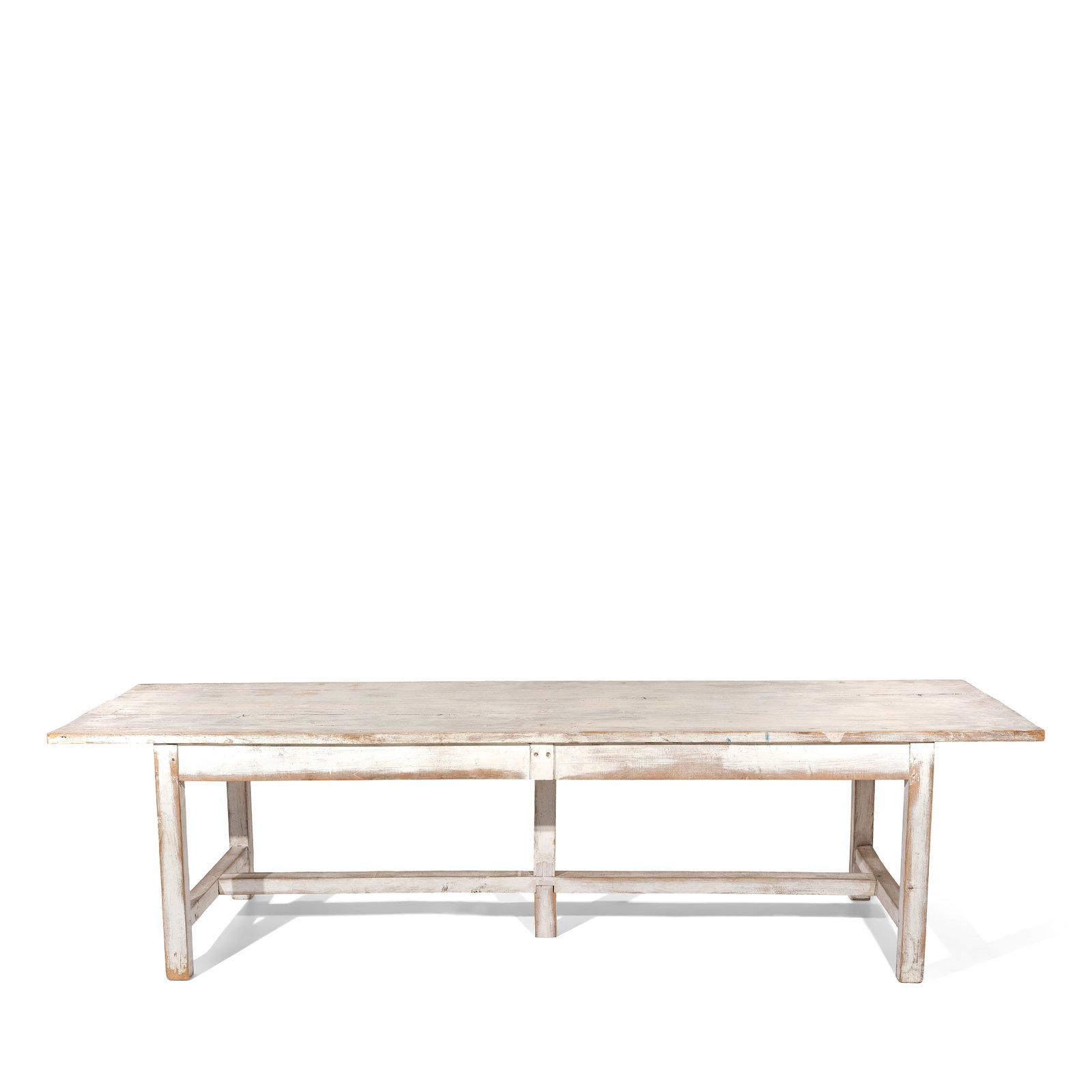 A WHITEWASHED PINE RUSTIC FARM TABLE (1 of 1)
